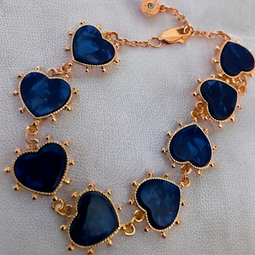 Tory Burch Blue Lapis Heart Bracelet